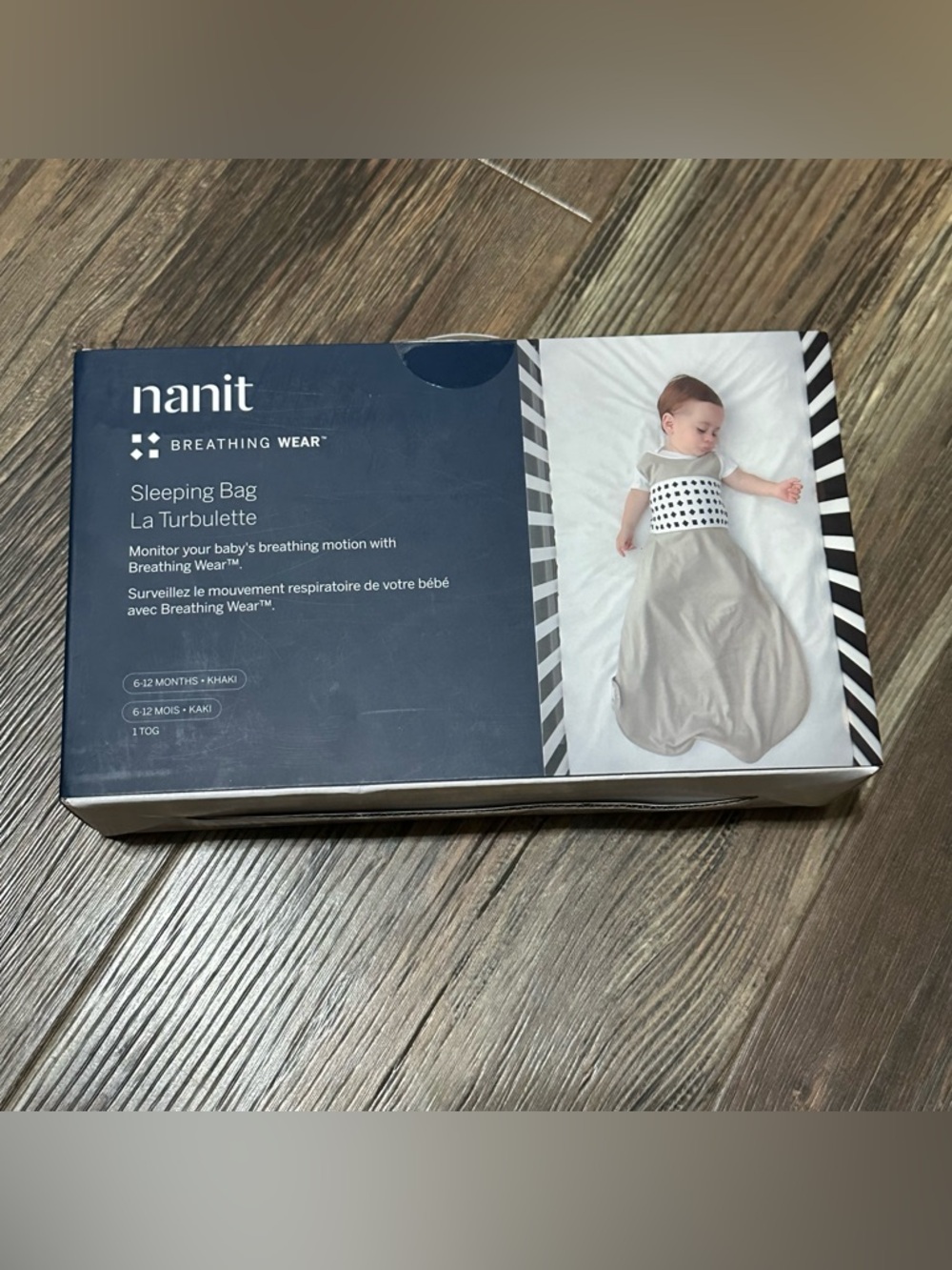 Nanit breathing wear 6-12 months khaki sleeping bag NEW